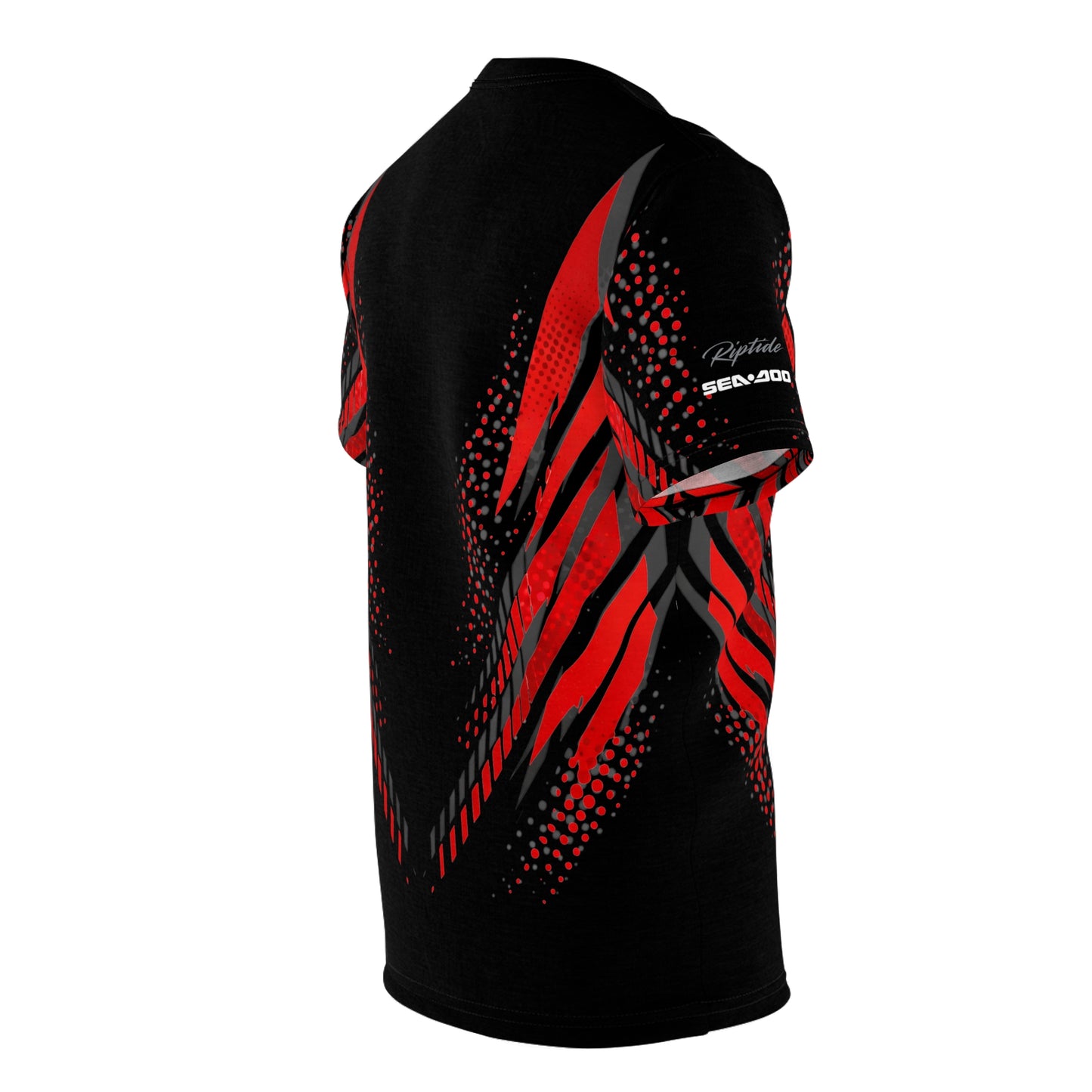 SeaDoo GTRX X-Team Cyber Racing Dri Fit Tee — Grey Red & Black All-Over Print