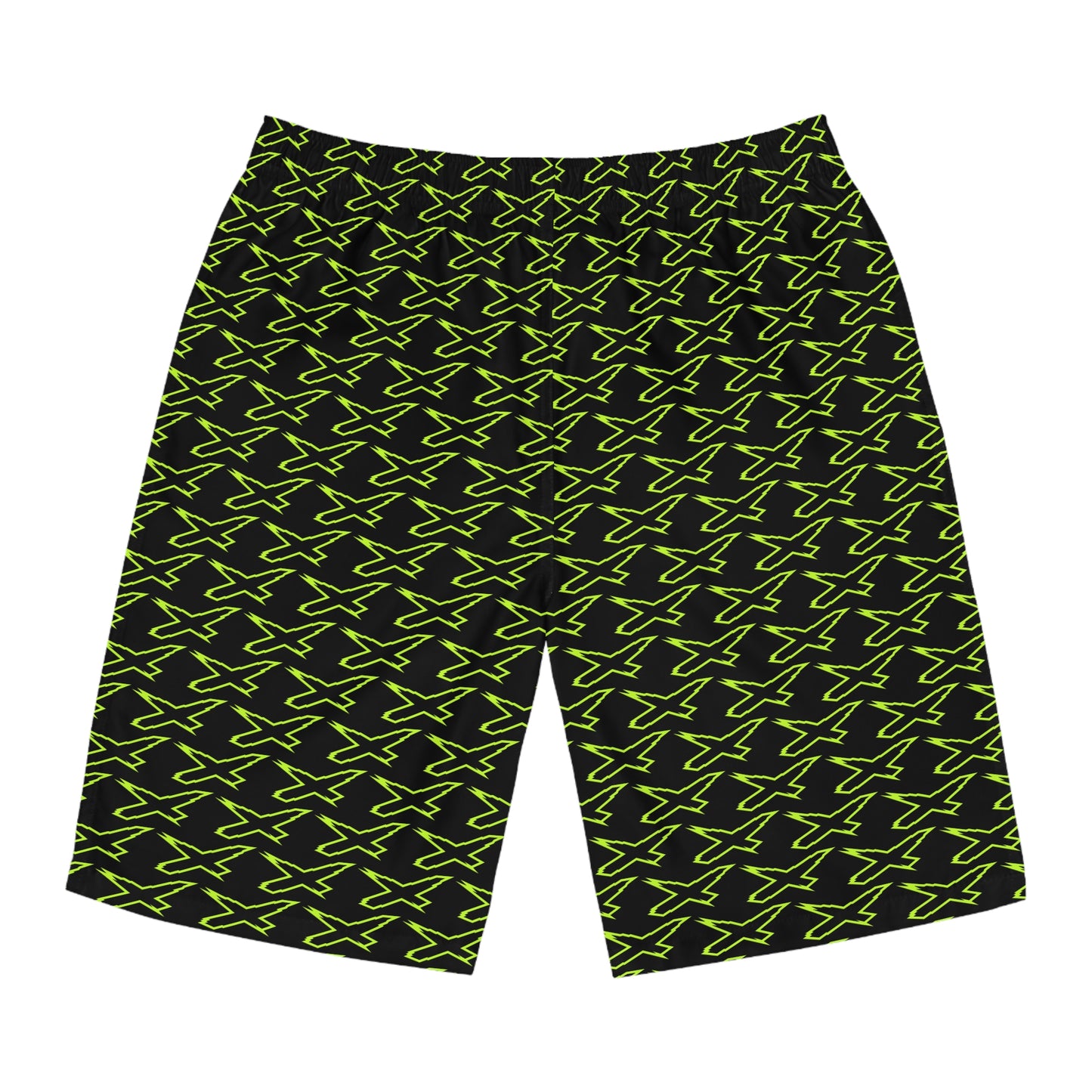 Men's X-Team Peformance Pattern Board Shorts — Beach Swim Trunks Manta Green/Black