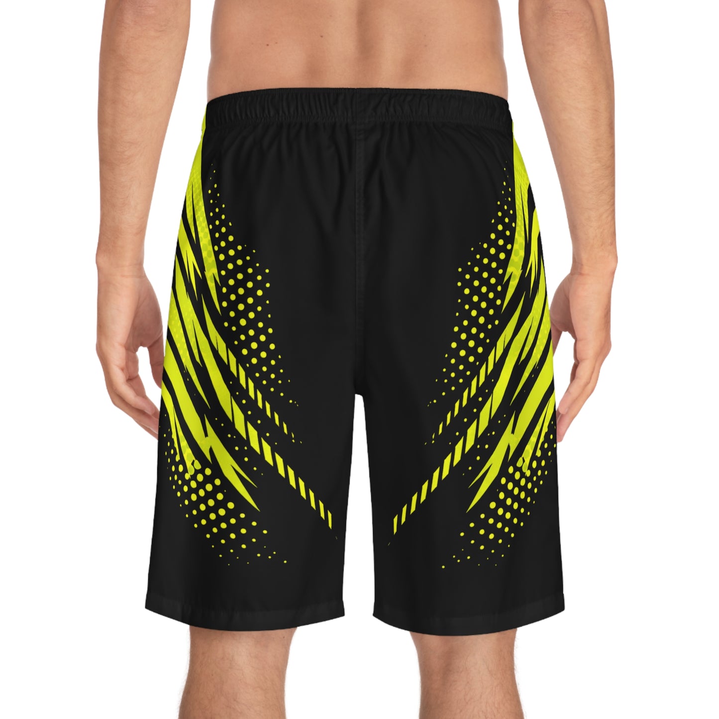 SeaDoo RXPX X-Team Men's Black & Manta Green Racing Board Shorts — Athletic Swim Trunks