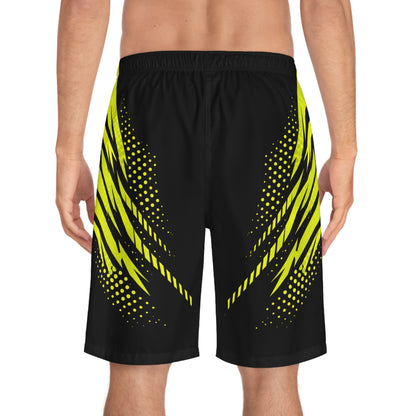 SeaDoo RXPX X-Team Men's Black & Manta Green Racing Board Shorts — Athletic Swim Trunks