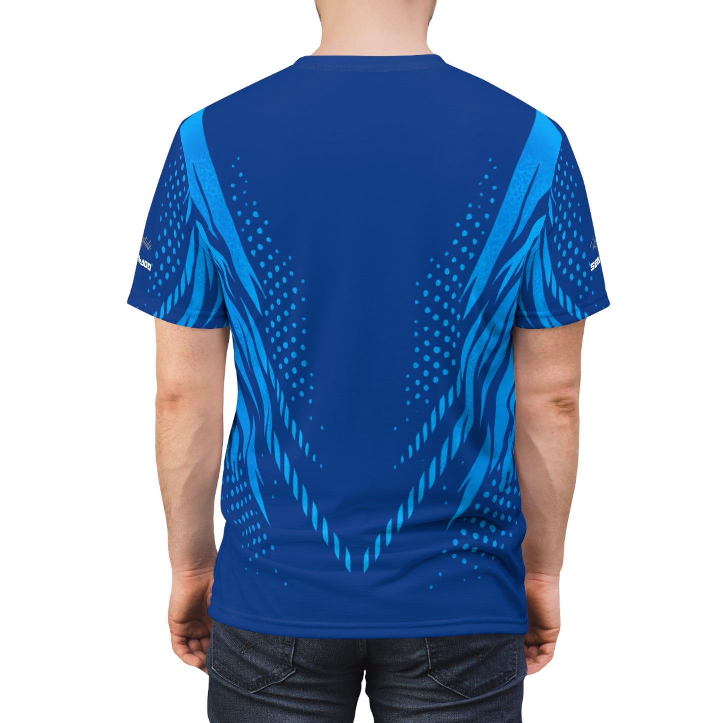SeaDoo GTX X-Team Cyber Racing Dri Fit Tee — Gulfstream Blue & Abyss Blue All-Over Print
