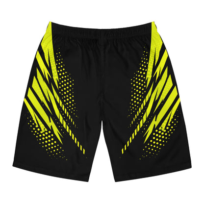 SeaDoo RXPX X-Team Men's Black & Manta Green Racing Board Shorts — Athletic Swim Trunks