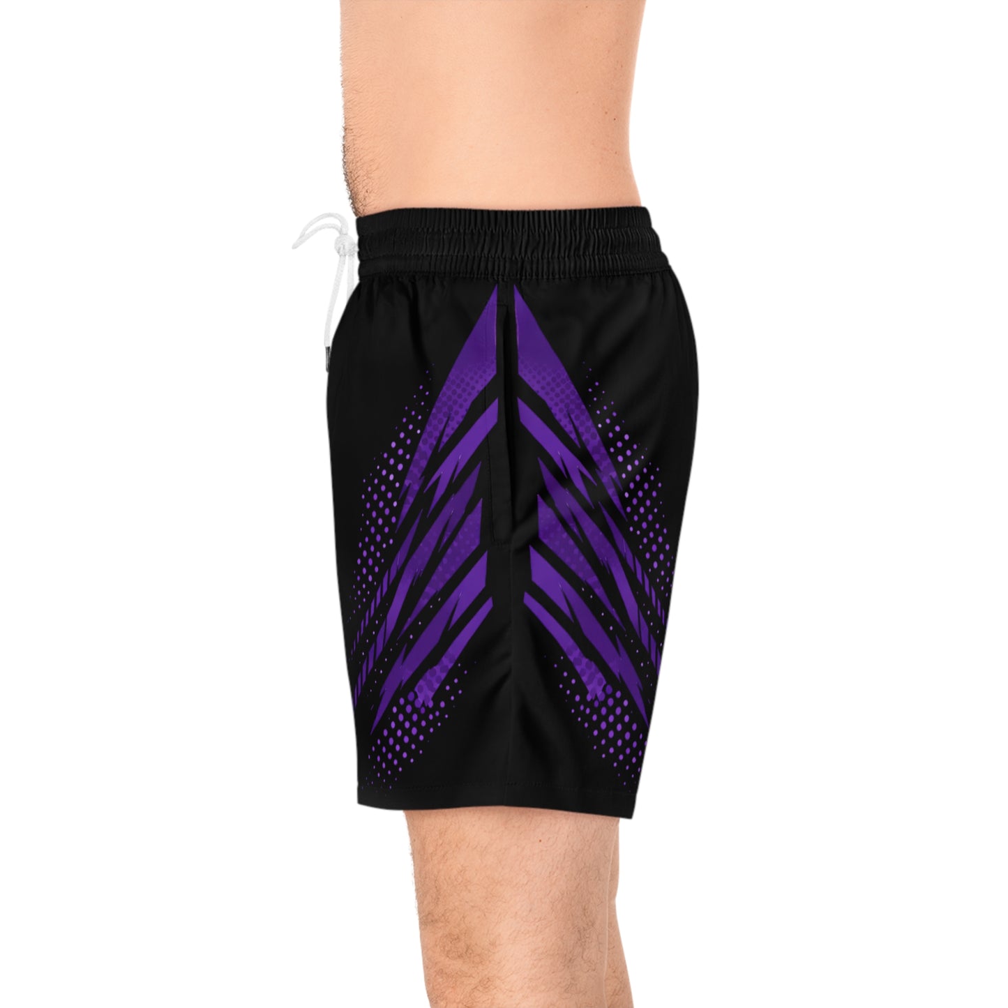 SeaDoo RXTX Swim Shorts — Black & Midnight Purple Mid-Length Boardshorts