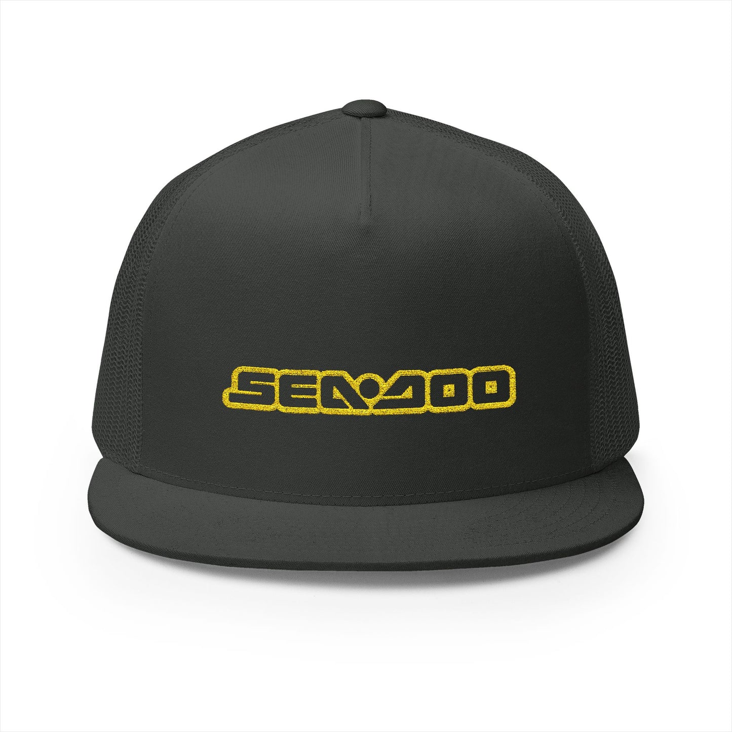 Sea-Doo Embroidered Trucker Hat — Retro Watersports Cap Yellow