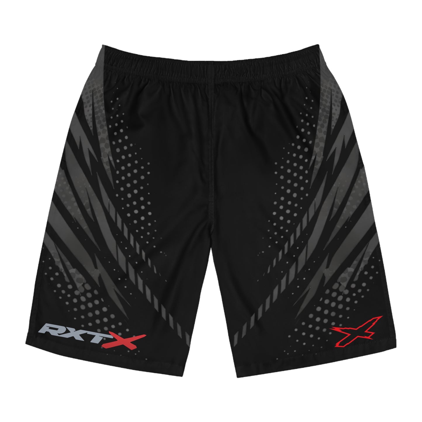 SeaDoo RXTX X-Team Men's Grey & Red Racing Board Shorts — Athletic Swim Trunks