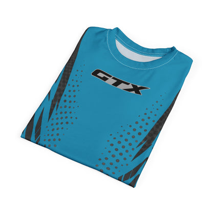 SeaDoo GTX X-Team Cyber Racing Dri Fit Tee — Grey & Teal All-Over Print
