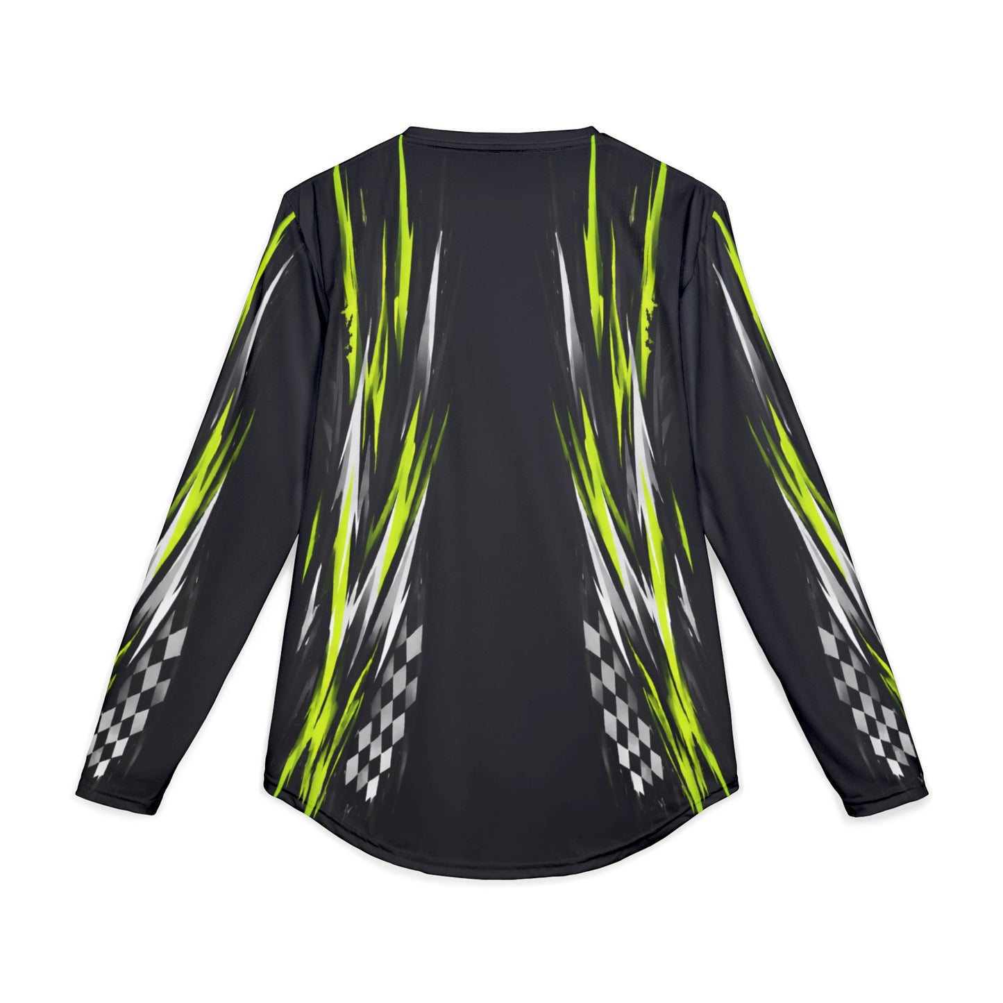 Men's Riptide Racing UV Long Sleeve Shirt — Dri Fit UPF Performance Tee - Black & Manta Green