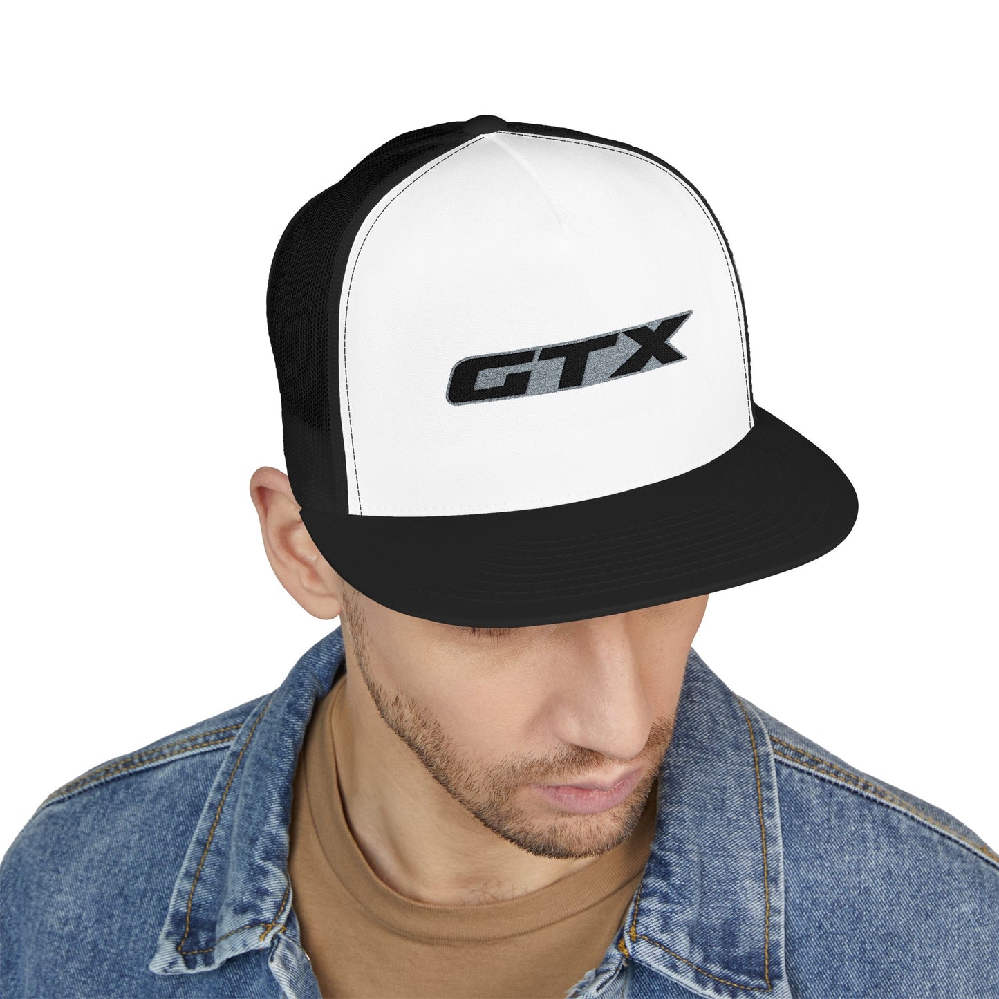 GTX Embroidered Snap Back Trucker Cap - 5-Panel Mesh Hat