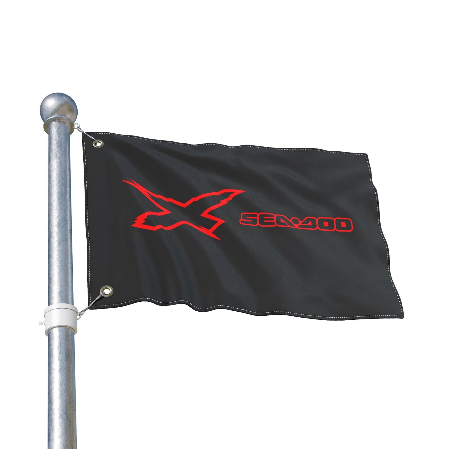 Sea‑Doo X Performance Flag — Double‑Sided Black & Red PWC Banner