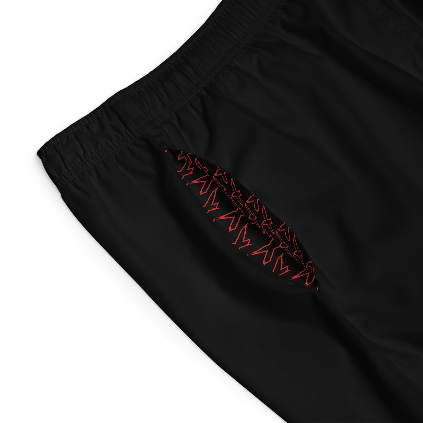 X-Team Men's Black Board Shorts — Surf & Swim Trunks Red