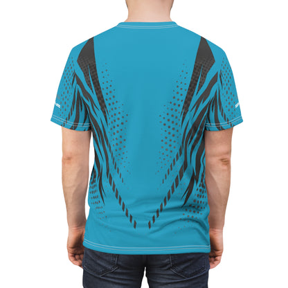 SeaDoo GTX X-Team Cyber Racing Dri Fit Tee — Grey & Teal All-Over Print