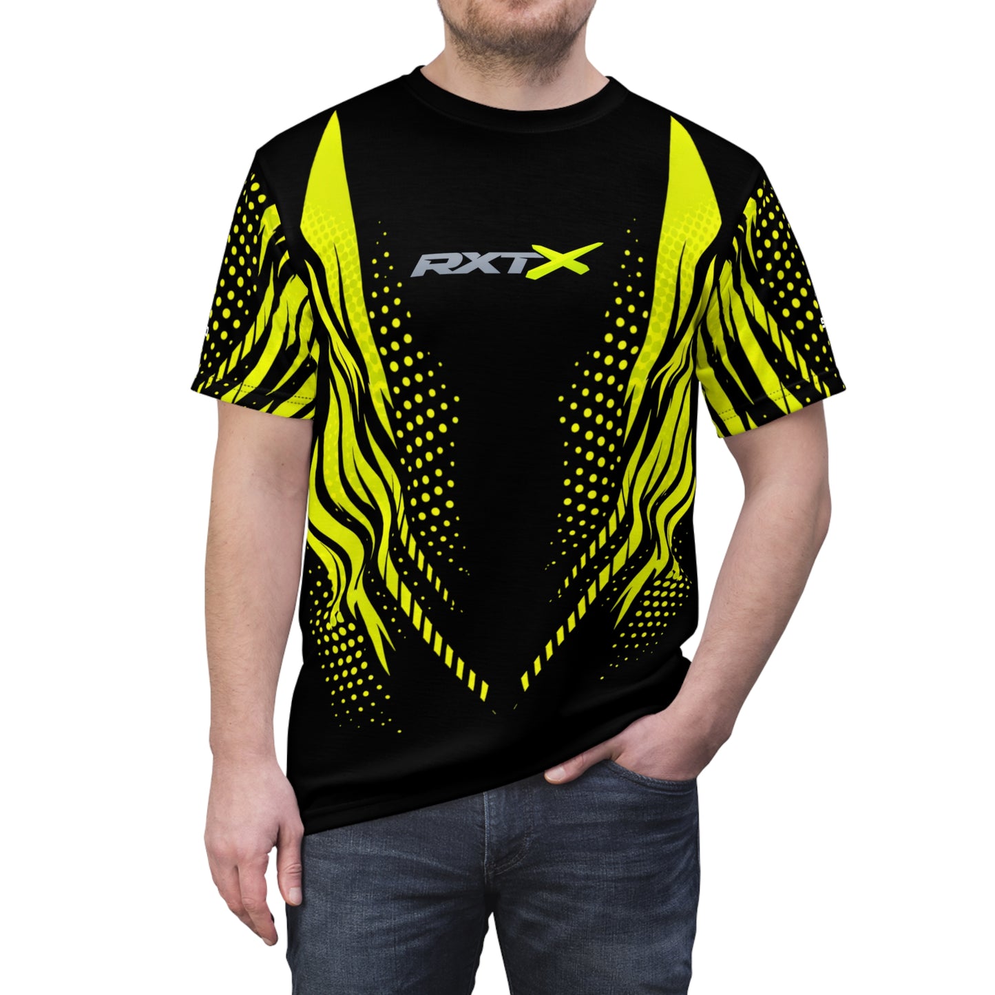 SeaDoo RXTX X-Team Cyber Racing Dri Fit Tee — Manta Green & Black All-Over Print