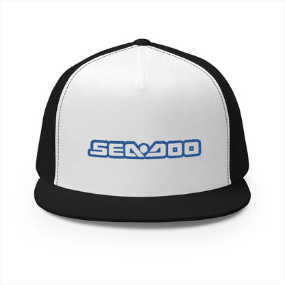 Sea-Doo Embroidered Trucker Hat — Retro Watersports Cap Blue
