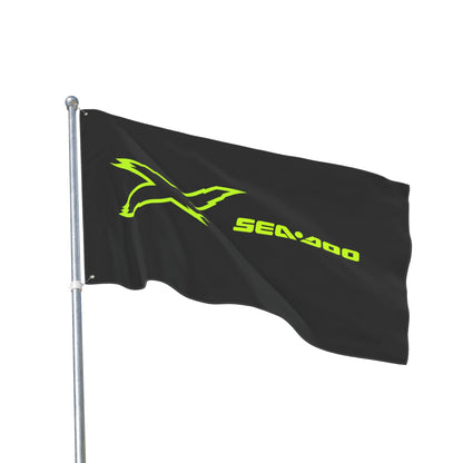 Sea‑Doo X-Team Performance Flag — Double‑Sided Manta Green Watersports Banner