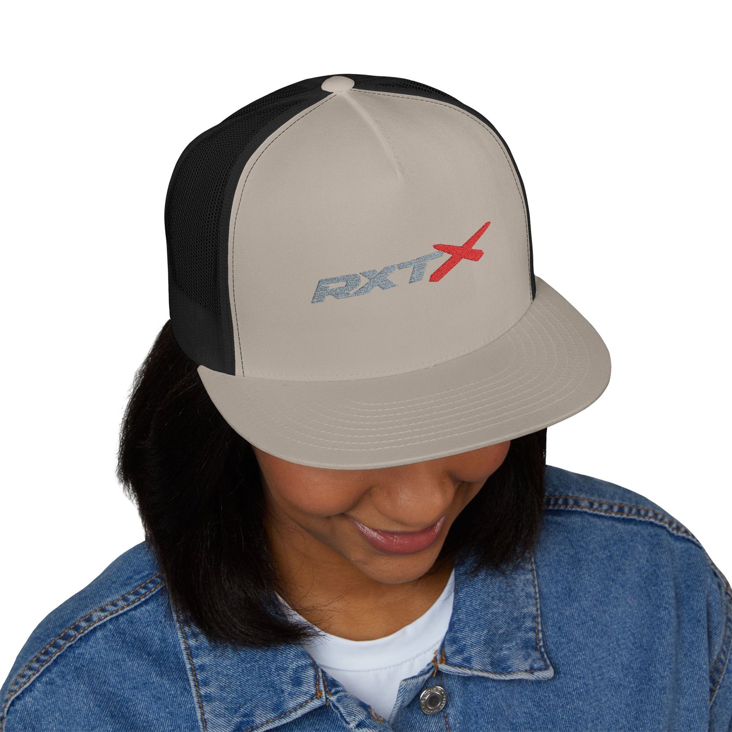 RXTX Embroidered Snap Back Trucker Cap - 5-Panel Mesh Hat