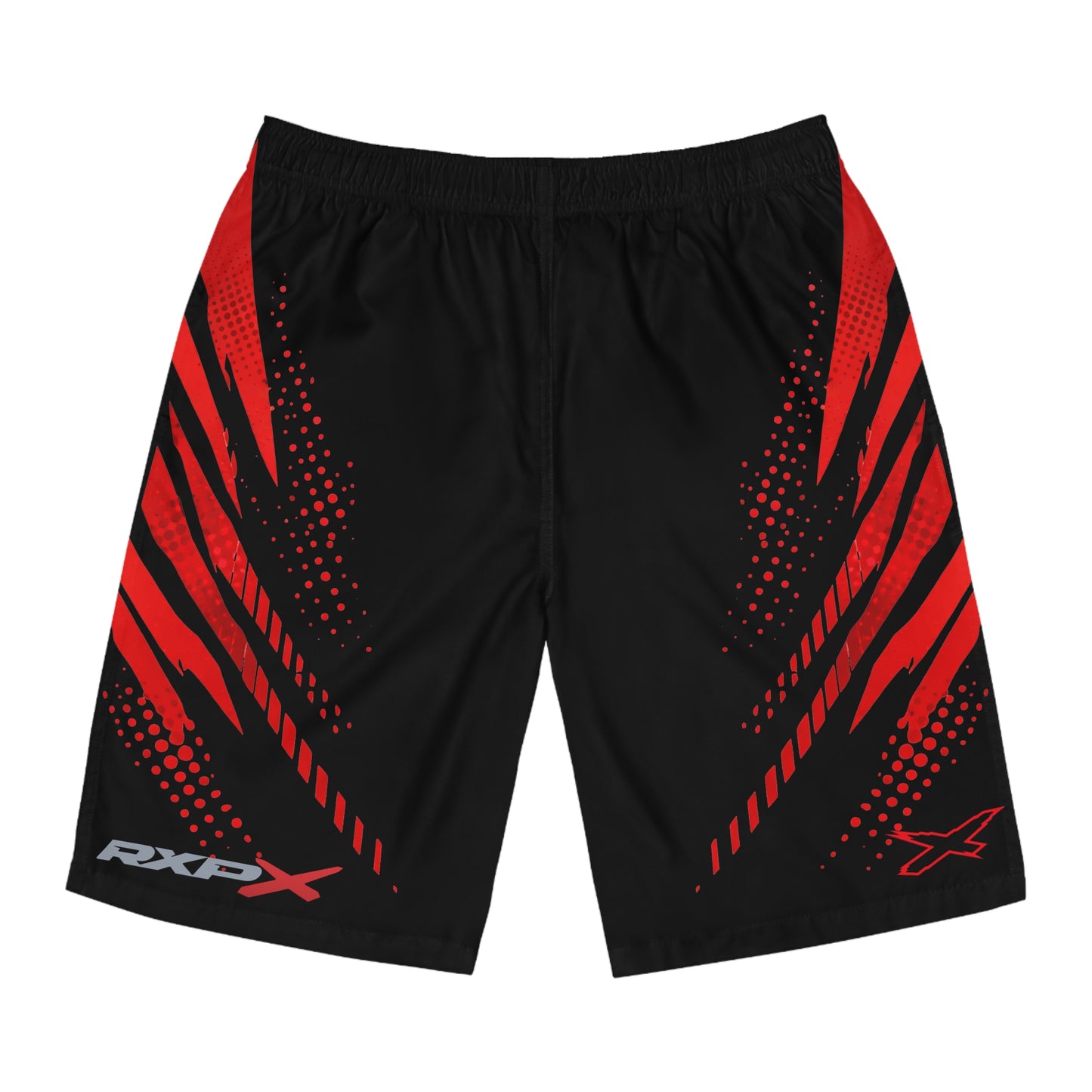 SeaDoo RXPX X-Team Men's Black & Red Racing Board Shorts — Athletic Swim Trunks