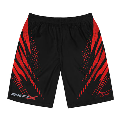 SeaDoo RXPX X-Team Men's Black & Red Racing Board Shorts — Athletic Swim Trunks