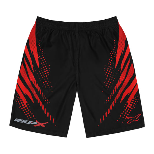 SeaDoo RXPX X-Team Men's Black & Red Racing Board Shorts — Athletic Swim Trunks
