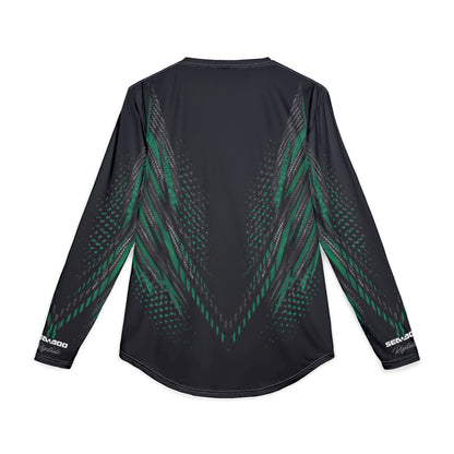 Men's SeaDoo RXPX X-Team Performance UPF Protection UV Long Sleeve Shirt — Apex Racing Green & Carbon Fiber