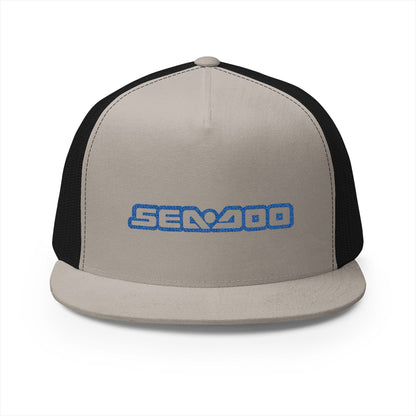 Sea-Doo Embroidered Trucker Hat — Retro Watersports Cap Blue