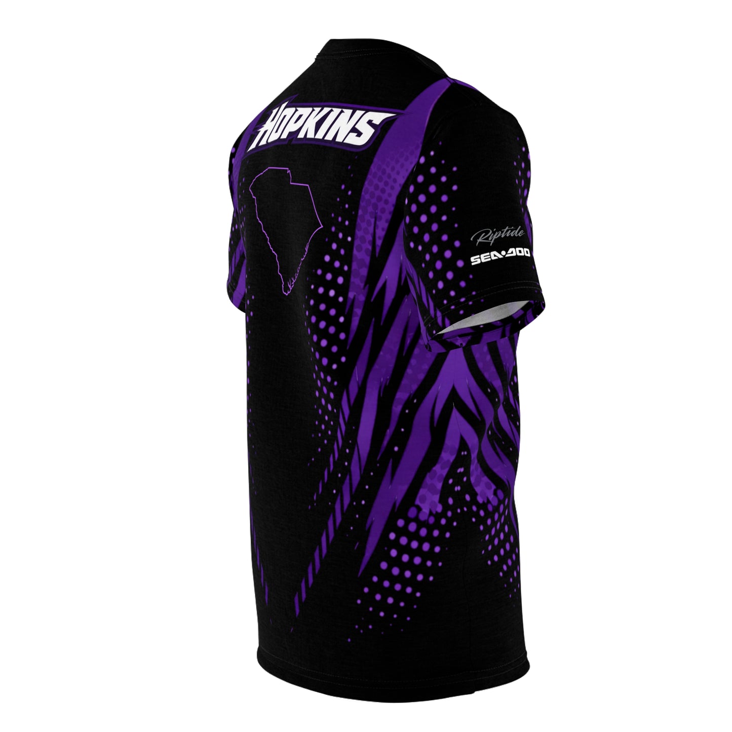 SeaDoo RXTX Cyber Racing Dri Fit Tee — Midnight Purple & Black All-Over Print