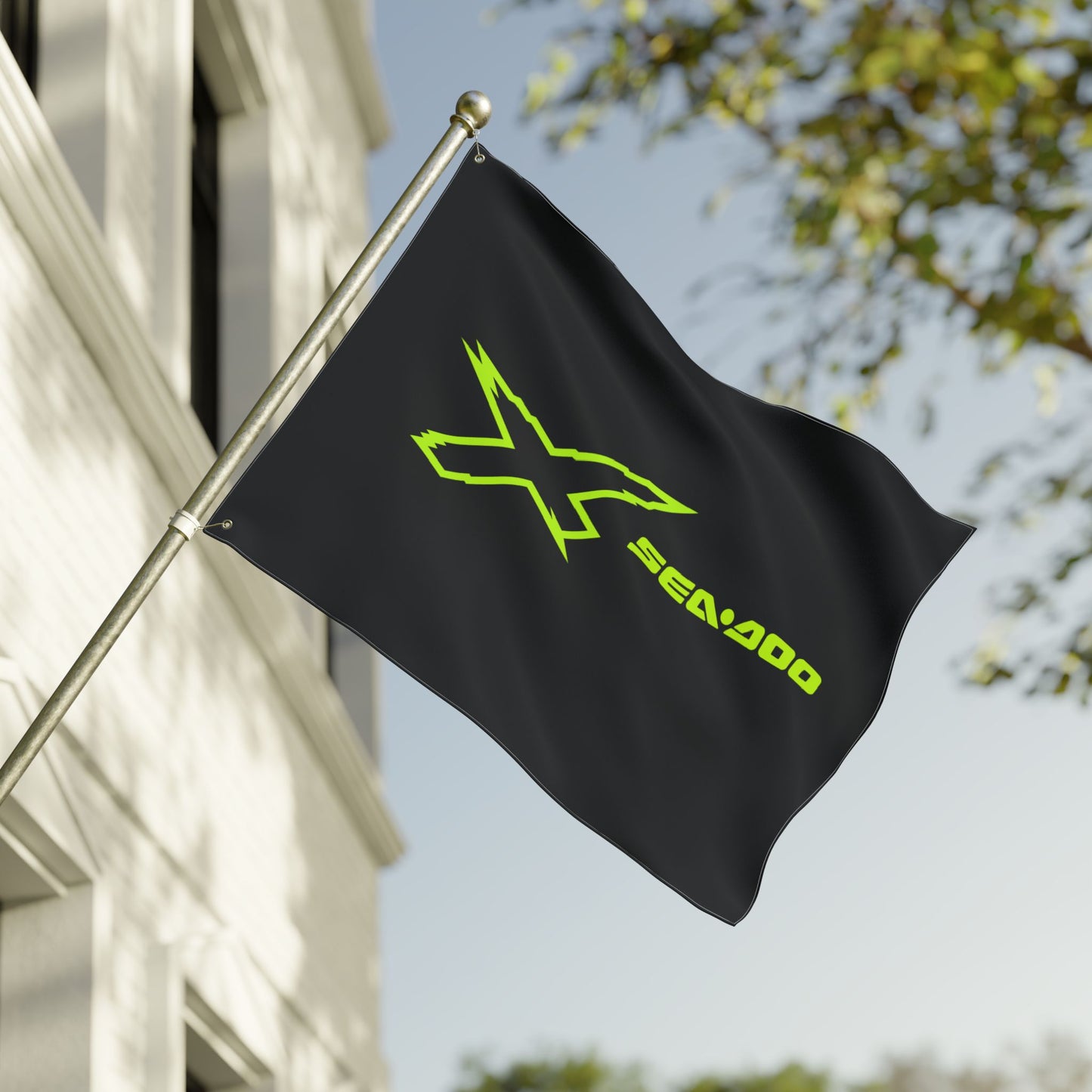Sea‑Doo X-Team Performance Flag — Double‑Sided Manta Green Watersports Banner