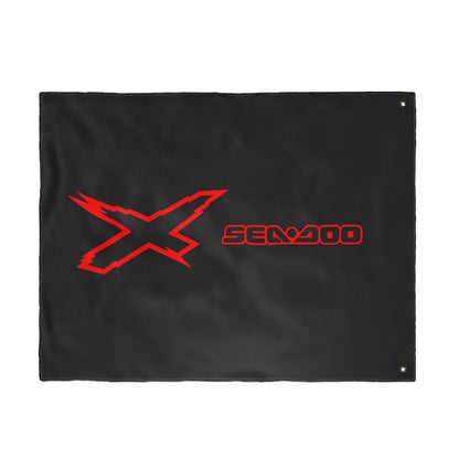 Sea‑Doo X Performance Flag — Double‑Sided Black & Red PWC Banner