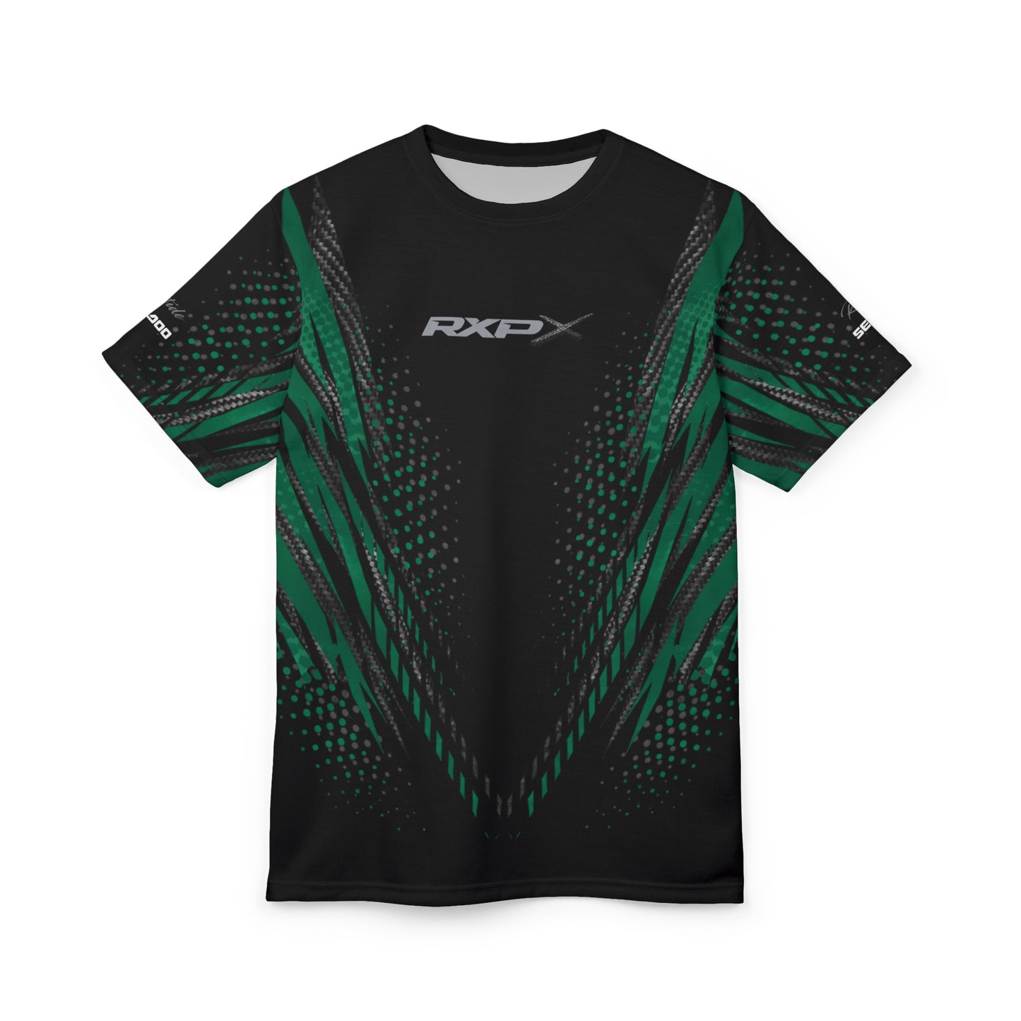 SeaDoo RXPX X-Team Cyber Racing Dri Fit Tee — Apex Racing Green & Carbon Fiber All-Over Print