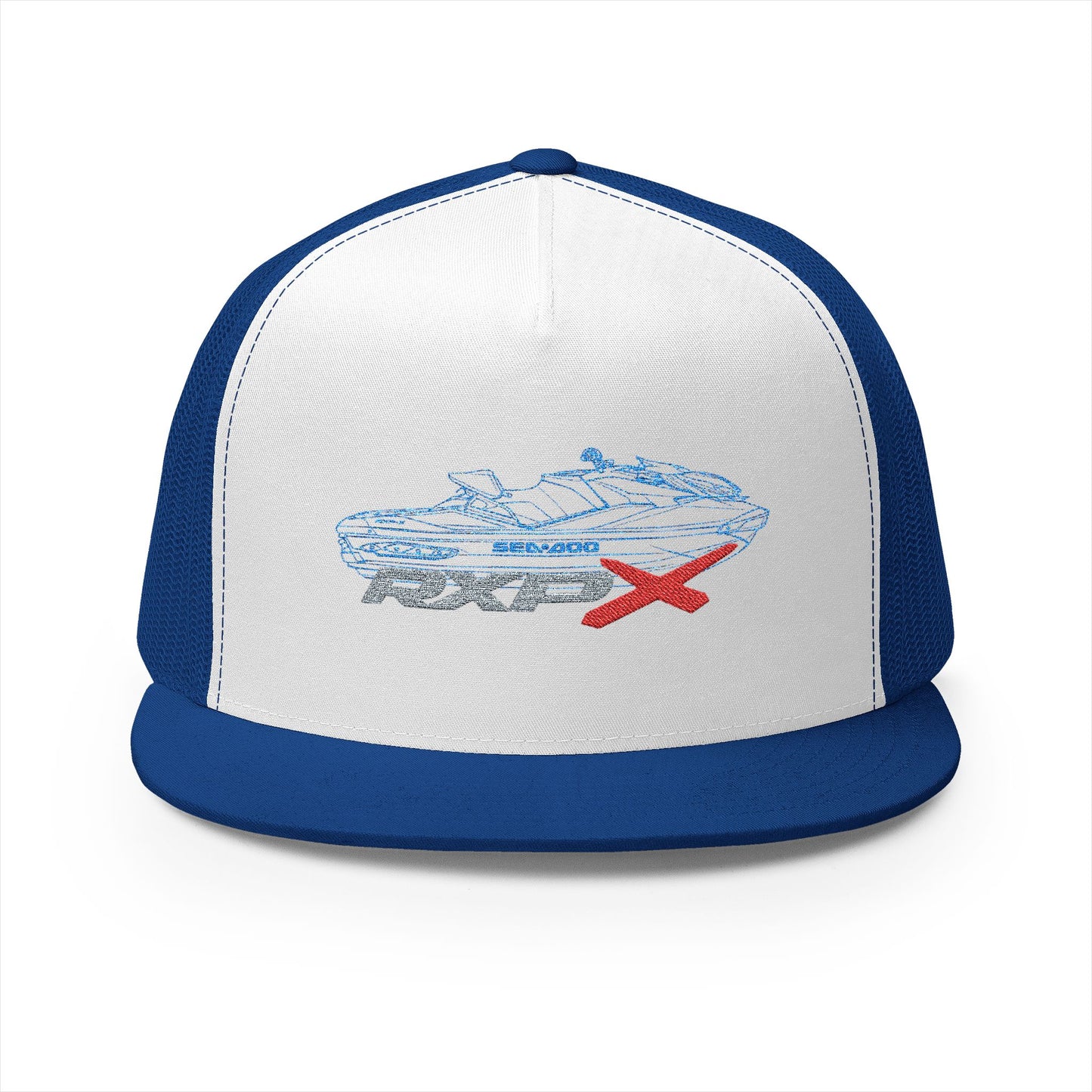 Sea-Doo RXPX Outline Embroidered Trucker Hat — Silhouette Blue