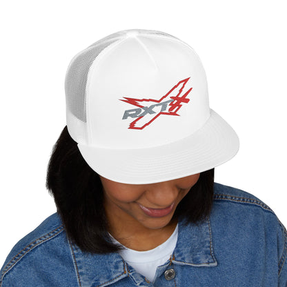RXTX X-Team Embroidered Snap Back Trucker Cap - 5-Panel Mesh Hat Red