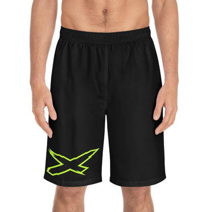 Men's X-Team Performance Board Shorts — Beach Swim Trunks Manta Green/Black