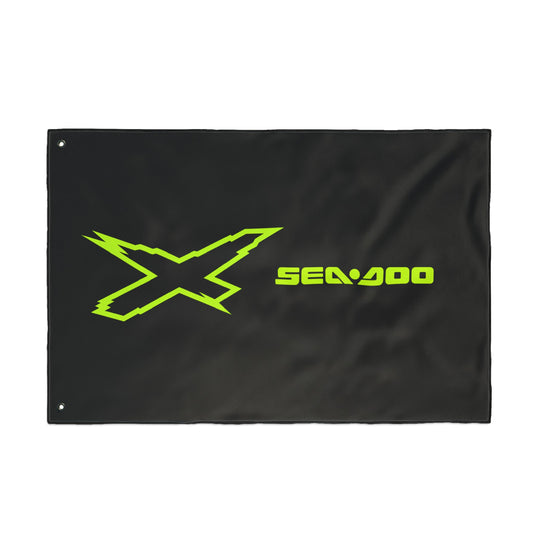 Sea‑Doo X-Team Performance Flag — Double‑Sided Manta Green Watersports Banner