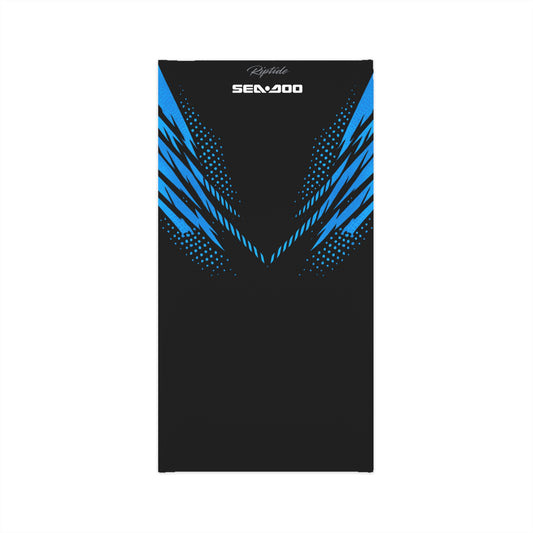 SeaDoo RXPX Racing Neck Gaiter — Gulfstream Blue & Black Midweight Face Shield Mask
