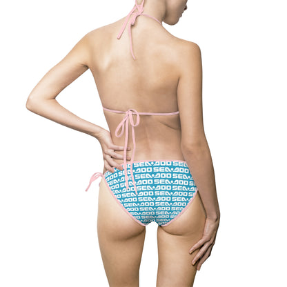 SeaDoo Turquoise Pattern Bikini Swimsuit | Triangle Tie-Side Bikini