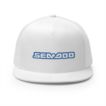 Sea-Doo Embroidered Trucker Hat — Retro Watersports Cap Blue