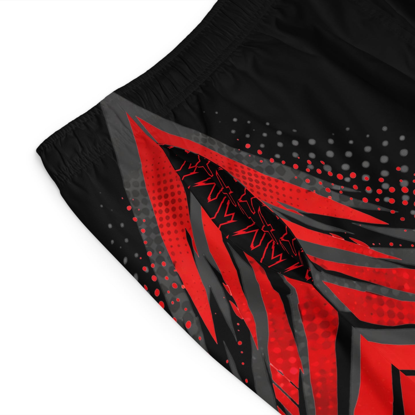 SeaDoo GTRX X-Team Men's Black & Red Racing Board Shorts — Athletic Swim Trunks