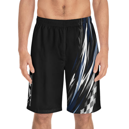 Men's GTX Performance Racing Splash Board Shorts — Quick-Dry Surf & Swim Trunks Dark Navy Blue