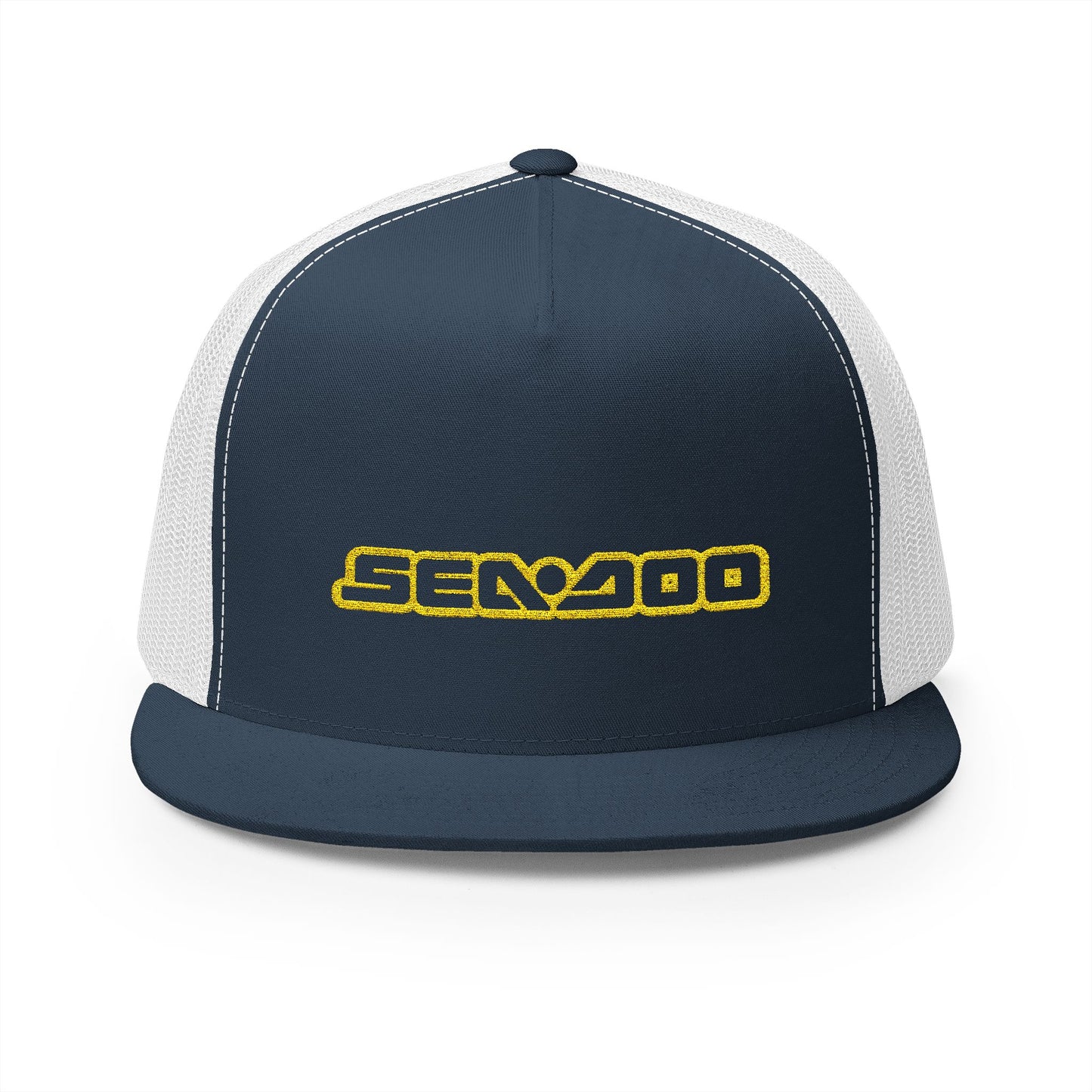 Sea-Doo Embroidered Trucker Hat — Retro Watersports Cap Yellow