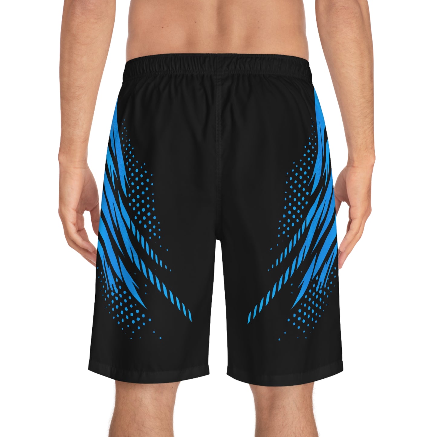 SeaDoo RXPX X-Team Men's Black & Gulfstream Blue Racing Board Shorts — Athletic Swim Trunks