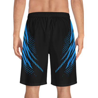 SeaDoo RXPX X-Team Men's Black & Gulfstream Blue Racing Board Shorts — Athletic Swim Trunks