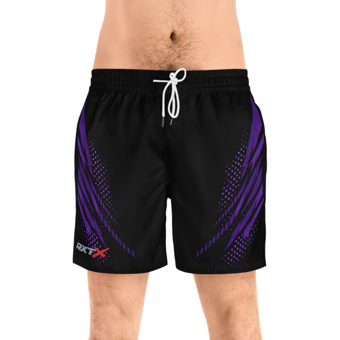 SeaDoo RXTX Swim Shorts — Black & Midnight Purple Mid-Length Boardshorts