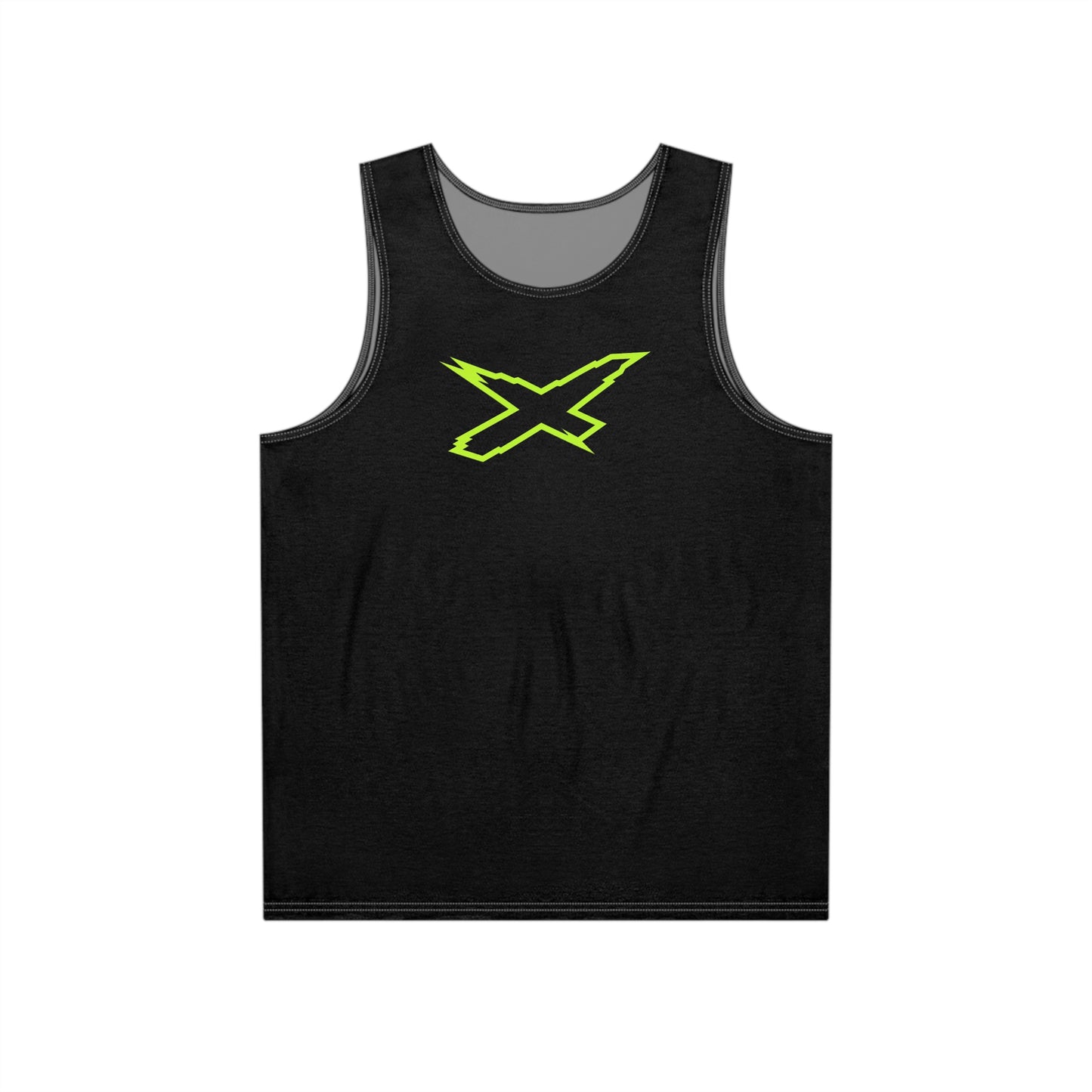 Men's X-Team Black Tank Top — Minimal Everyday Muscle Tank Neon Yellow
