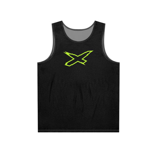 Men's X-Team Black Tank Top — Minimal Everyday Muscle Tank Neon Yellow