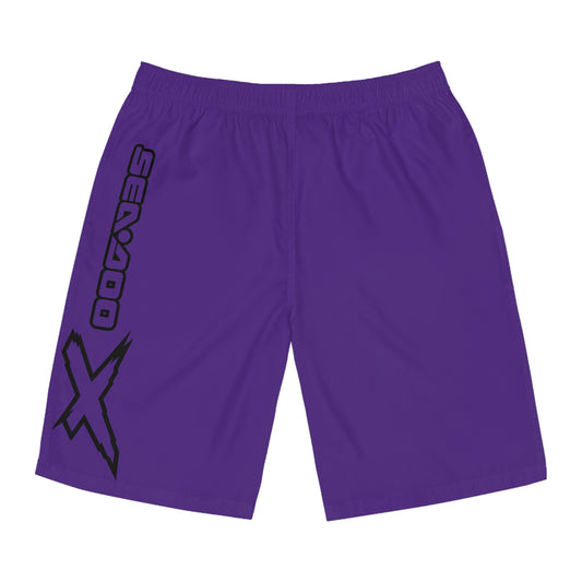 Men's X-Team Performance Board Shorts — Beach Swim Trunks Purple