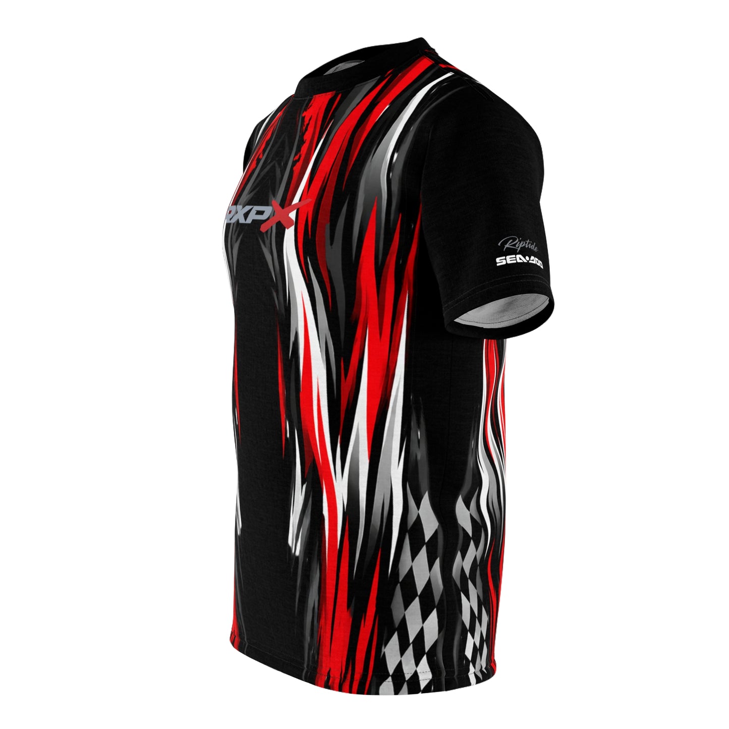 SeaDoo RXPX Racing Graphic Tee — Red & Black All-Over Print