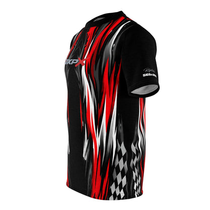 SeaDoo RXPX Racing Graphic Tee — Red & Black All-Over Print