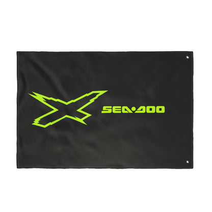 Sea‑Doo X-Team Performance Flag — Double‑Sided Manta Green Watersports Banner